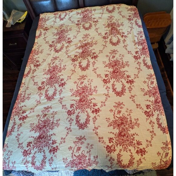 Waverly COUNTRY HOUSE Sheer Panels Set of 2 Cream and Red Toile 53x84 - Picture 1 of 6